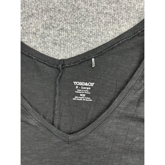 Toad & Co Dress Women's X-Large Black Long Sleeve Double V Neck Straight Stretch - Picture 2 of 8